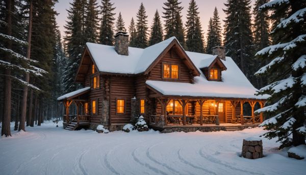 Le chalet en rondins promet un séjour chaleureux ici